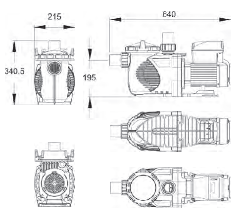 Emaux SPV Series Pump Dimensions-1