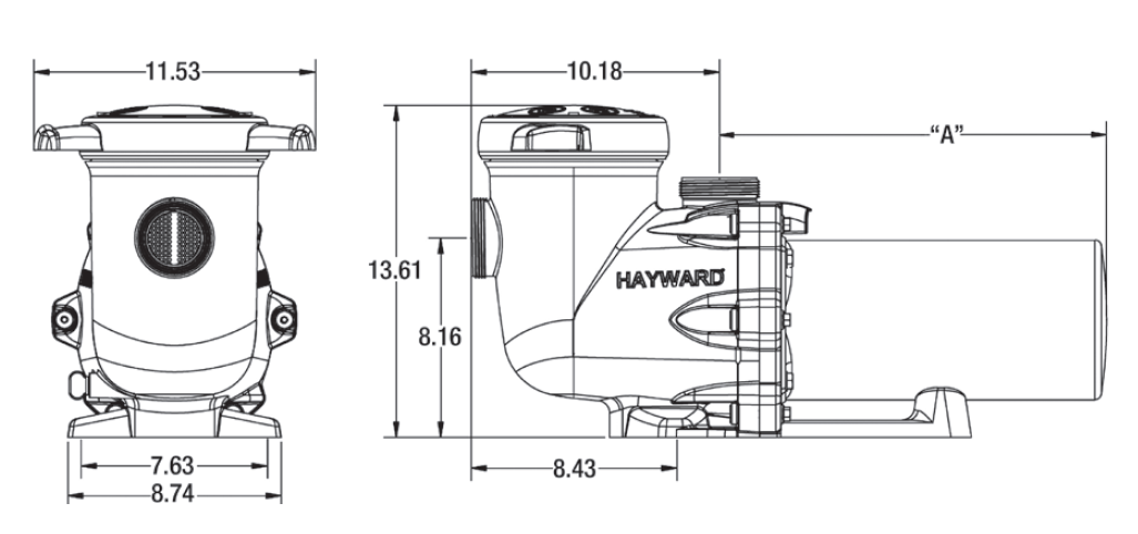 Hayward TriStar Series Pump Dimensions